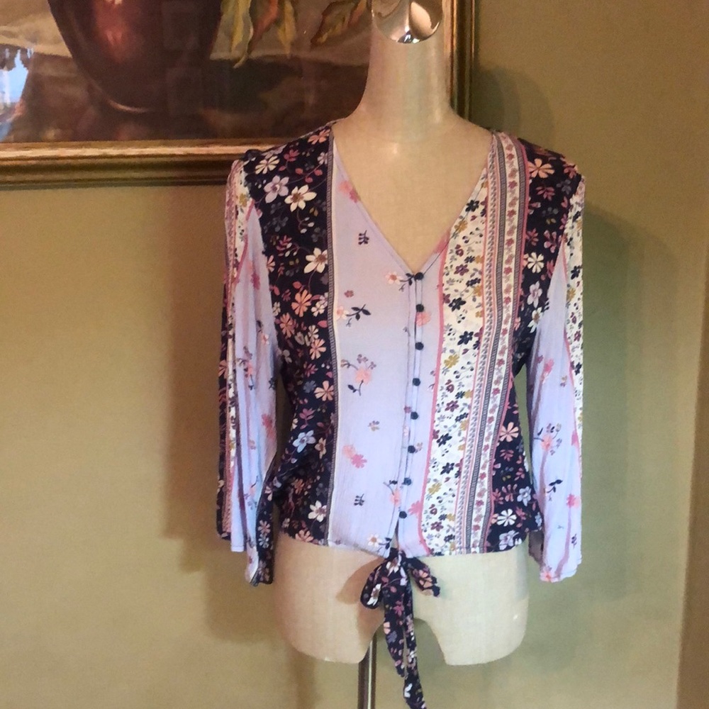 Ana peasant boho style tie top
